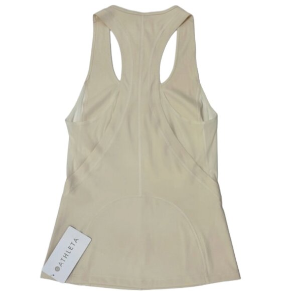 Athleta Intensity Tank XS Cream Mesh Racerback Performance Activewear - Picture 4 of 11